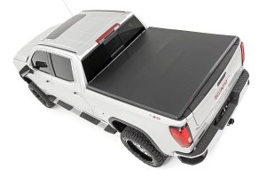 Chevrolet Silverado 1500 Tri-Fold Bed Cover - Rear - Rough Country - Soft Tri-Fold - '19-'24